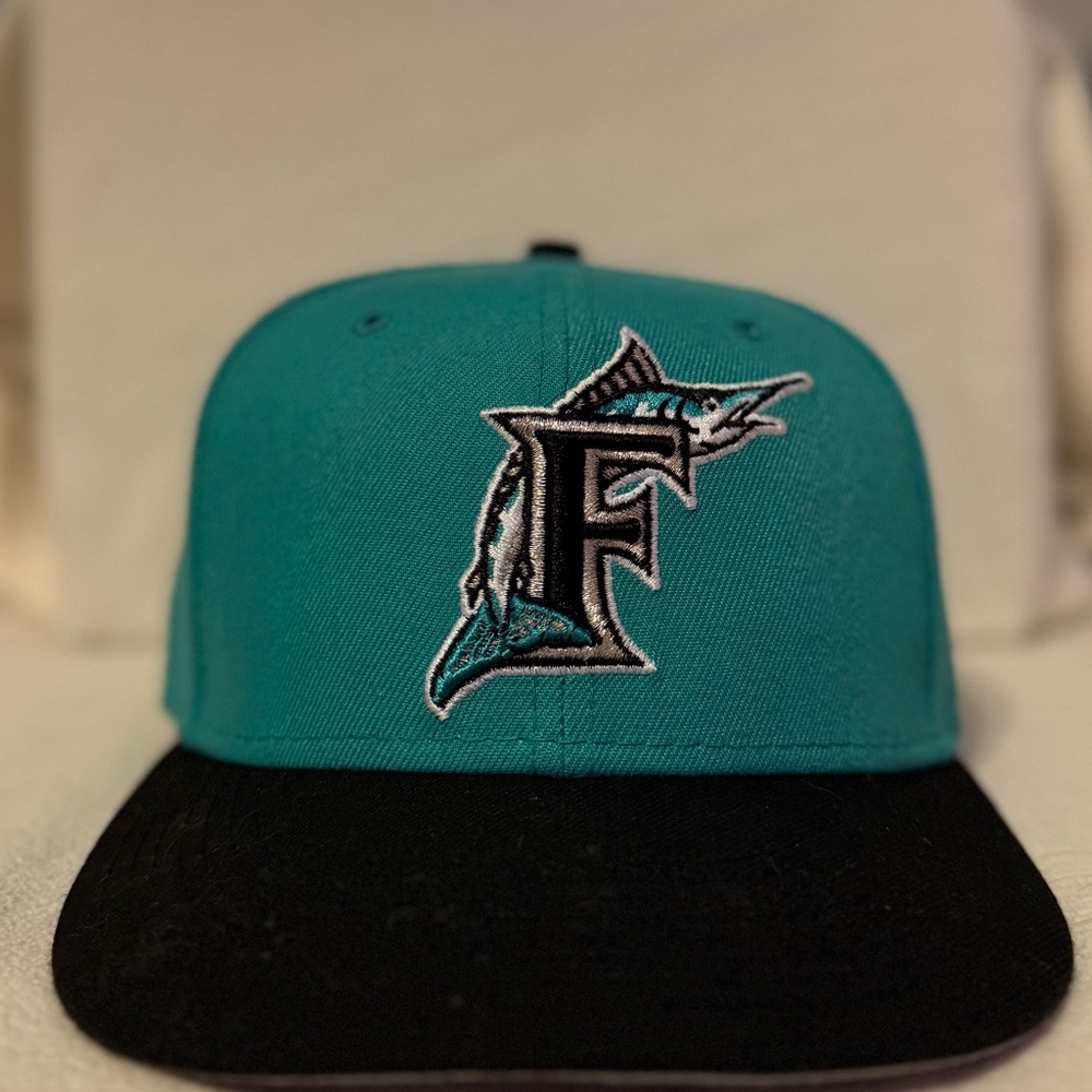 Florida Merlin’s Teal Fitted Baseball Cap with Grey underbrim